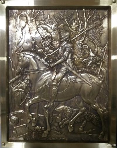 Лот: 17587735. Фото: 1. Панно из латуни (барельеф). Скульптуры