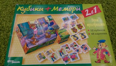 Лот: 7186202. Фото: 1. Игровой набор "Кубики+мемори". Развивающие