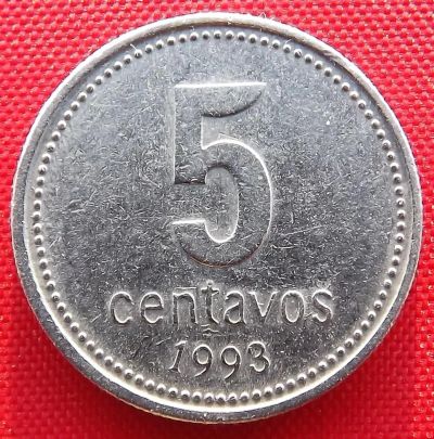 Лот: 3864705. Фото: 1. (№3298/LF) 5 сентаво 1993 (Аргентина... Америка