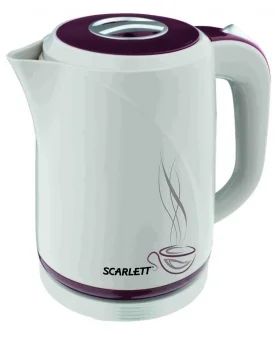 Лот: 8540670. Фото: 1. Чайник Scarlett SC-028 Белый... Чайники, кофемашины, кулеры