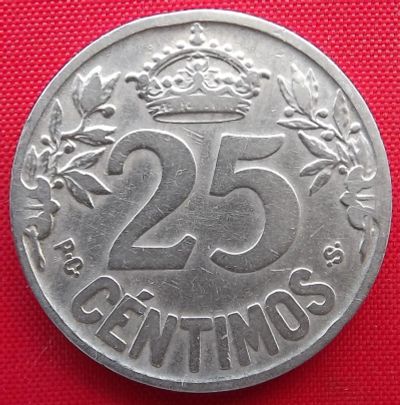 Лот: 1588217. Фото: 1. (№633/LF) 25 сентимо 1925 (Испания... Европа