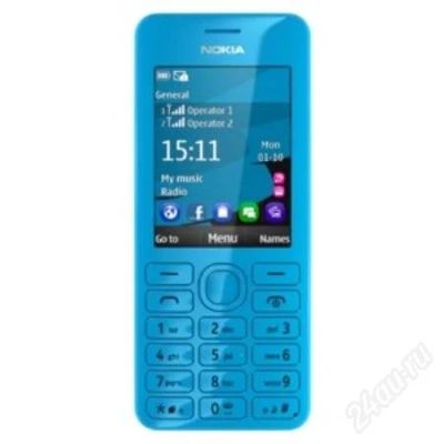 Лот: 2529942. Фото: 1. Nokia 206 Dual Cyan. Кнопочные мобильные телефоны