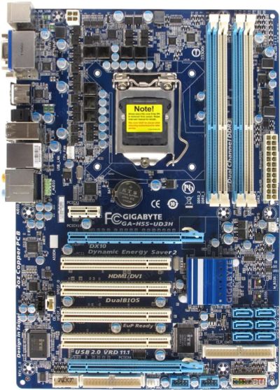 Лот: 17201651. Фото: 1. Gigabyte GA-H55-UD3H 4*DRR3... Материнские платы