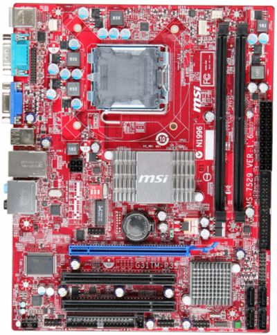 Лот: 10715608. Фото: 1. MSI G31TM-P35 (LGA 775, 31й чипсет... Материнские платы