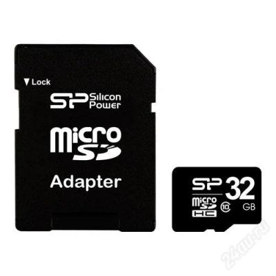 Лот: 2209791. Фото: 1. micro SDHC 32 GB class 10 + Adapter. Карты памяти