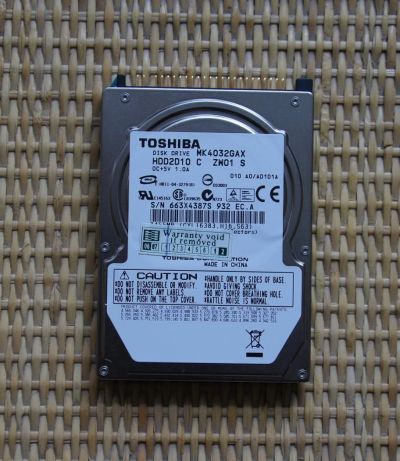 Лот: 4160769. Фото: 1. Жесткий диск HDD 40Gb IDE Toshiba. Жёсткие диски (HDD)