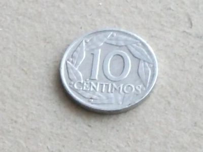 Лот: 9591347. Фото: 1. Монета 10 сентимо Испания 1959... Европа