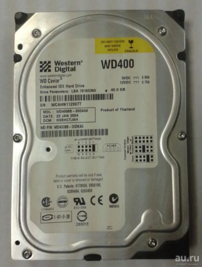 Лот: 9041623. Фото: 1. Жесткий диск WD400BB 40 Гб / 2МБ... Жёсткие диски (HDD)