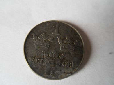 Лот: 5397819. Фото: 1. Швеция 1 эре 1948. Европа