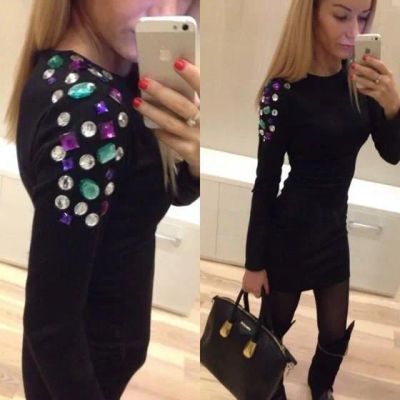 Лот: 25783224. Фото: 1. Платье со стразами. Платья