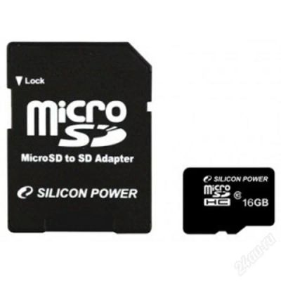 Лот: 2146447. Фото: 1. Карта памяти 16GB Micro SDHC Siloicon... Карты памяти