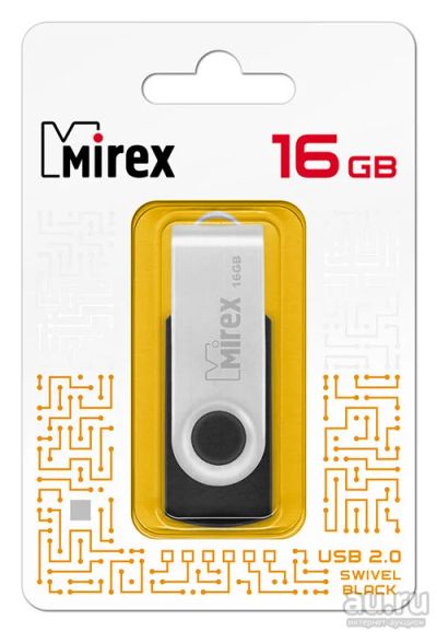 Лот: 17705089. Фото: 1. USB 16 Gb Mirex Swivel black USB... USB-флеш карты