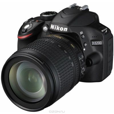 Лот: 3876057. Фото: 1. Nikon D3200 KIT + 18-55VR Black. Цифровые зеркальные