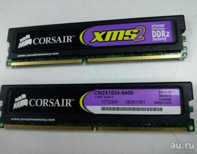 Лот: 14823185. Фото: 1. DIMM DDR2 PC2-6400 Corsair CM2X1024-6400... Оперативная память