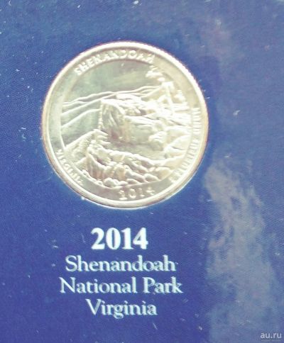 Лот: 13784486. Фото: 1. 25 центов США 2014 №22 парк Shenandoah... Америка
