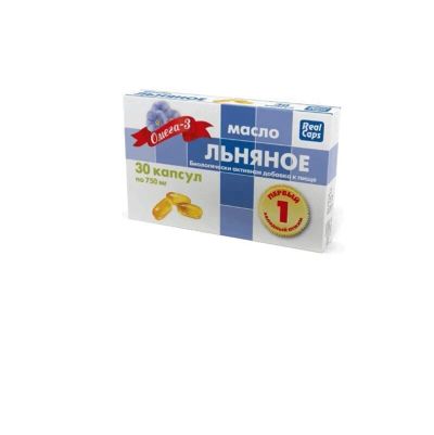 Лот: 25066751. Фото: 1. RealCaps Масло льняное капсулы... Лекарства