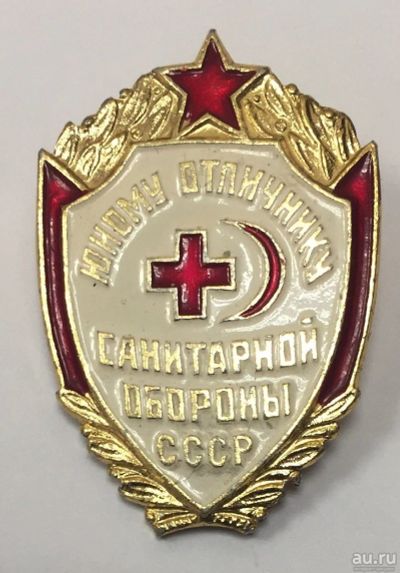 Лот: 12986478. Фото: 1. Юному отличнику Санитарной обороны... Другое (значки, медали, жетоны)
