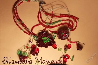 Лот: 2697447. Фото: 1. Колье "Маки. Бижутерия ручной работы