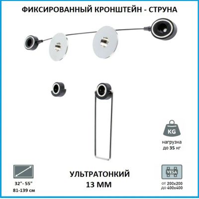 Лот: 2515369. Фото: 1. Кронштейн-струна для LCD/LED телевизоров... Кронштейны, стойки, подставки