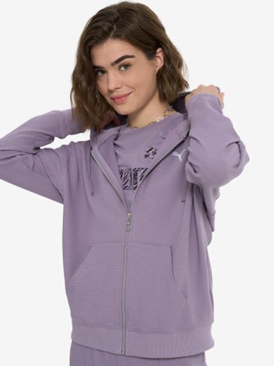 Лот: 23494718. Фото: 1. Толстовка женская PUMA, Фиолетовый. Легкие куртки, толстовки