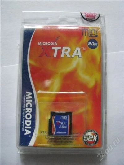 Лот: 2231325. Фото: 1. MiniSD Microdia 2 Gb. Карты памяти