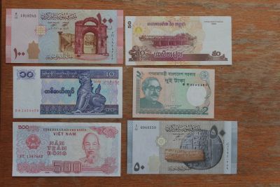 Лот: 20760753. Фото: 1. Набор банкнот государств Азии... Азия