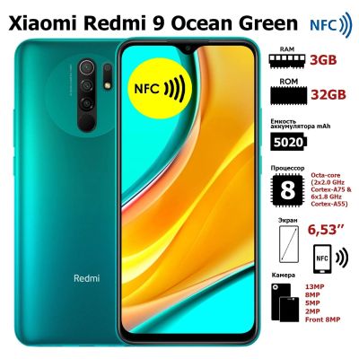 Лот: 16393946. Фото: 1. Новый Xiaomi Redmi 9 32GB Ocean... Смартфоны