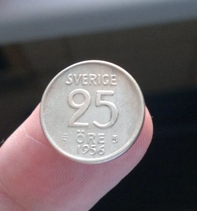 Лот: 12070467. Фото: 1. 25 эре 1956 Швеция.Серебро. Европа