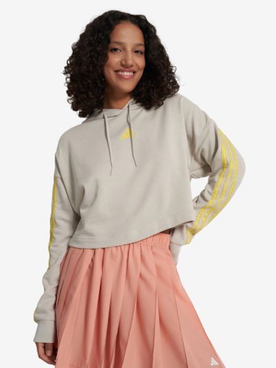 Лот: 25358315. Фото: 1. Худи женское adidas, Серый. Другое (спортивная одежда)