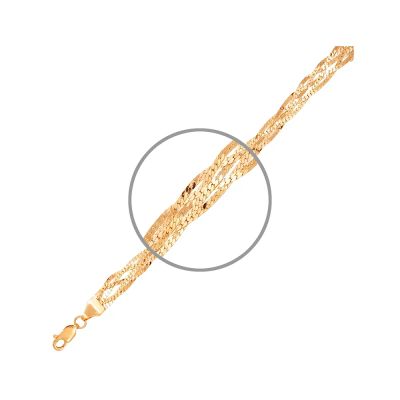 Лот: 23858745. Фото: 1. Золотой браслет Косичка из 5 цепей. Браслеты