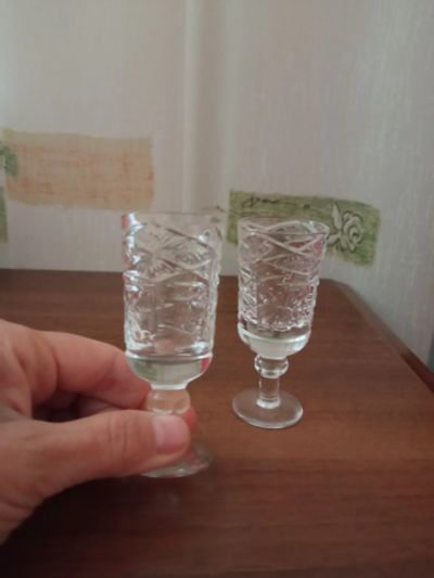 Лот: 20738544. Фото: 1. Рюмки стопки на ножке хрустальные... Рюмки, стопки