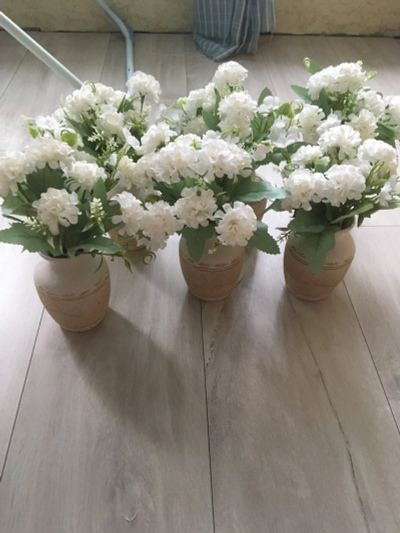 Лот: 15313004. Фото: 1. Ваза из керамики + искус. Цветы. Вазы