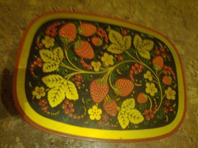 Лот: 10394251. Фото: 1. Столик маленький Хохлома. Столики, стулья, парты
