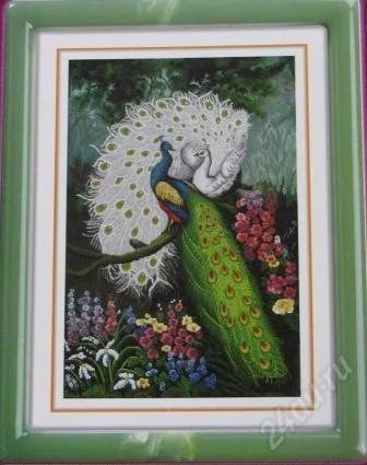 Лот: 1783770. Фото: 1. Павлины. Вышивание