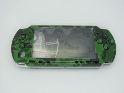 Лот: 4143300. Фото: 1. Корпус для PSP 2000 зеленый камуфляж. Другое (игровые приставки, консоли, видеоигры)