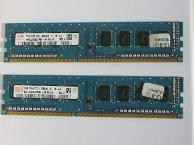 Лот: 6353995. Фото: 1. память 2шт х 2гб HYNIX DDR-III... Оперативная память