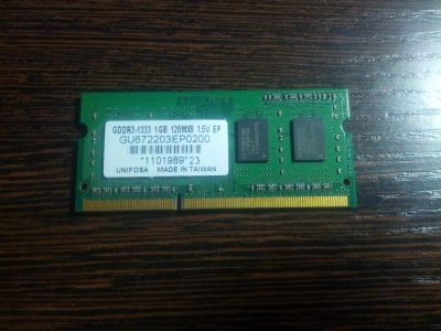 Лот: 5054561. Фото: 1. Unifosa DDR3 1Gb 1333MHz SO-DIMM. Оперативная память
