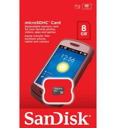 Лот: 11639299. Фото: 1. Карта памяти microsd HC 8 GB SanDisk... Карты памяти