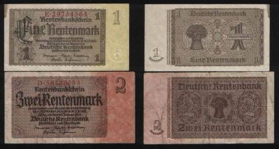 Лот: 25806748. Фото: 1. Банкноты Германии 1 и 2 марки... Германия и Австрия