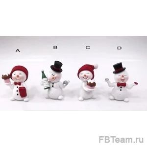 Лот: 10549717. Фото: 1. Снеговик в шапке 4.5*3.5*5.5см... Фигурки, статуэтки