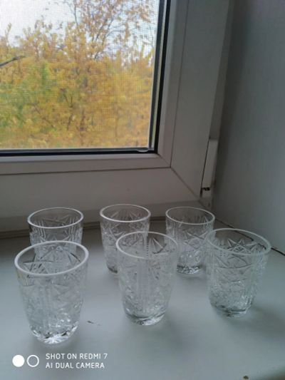 Лот: 23953619. Фото: 1. хрустальные стопки СССР набор... Рюмки, стопки