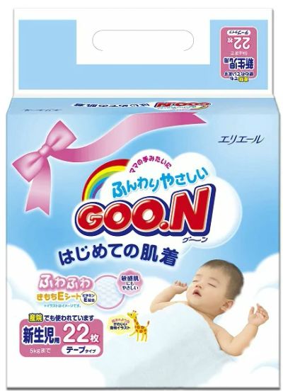 Лот: 6033948. Фото: 1. Подгузники Goon до 5 кг (22 шт... Детская гигиена