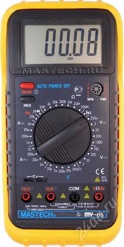 Лот: 1888954. Фото: 1. Мультиметр Mastech MY65. Контрольно-измерительное оборудование