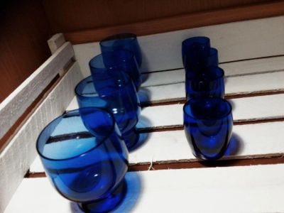 Лот: 8414454. Фото: 1. синие стаканы 4 шт. отл.сост. Кружки, стаканы, бокалы