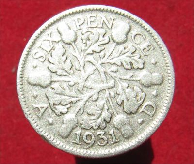 Лот: 11733807. Фото: 1. Великобритания 6 пенсов 1931 год... Остальные страны