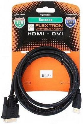 Лот: 3654115. Фото: 1. Кабель HDMI-DVI Flextron «Базовый... Шлейфы, кабели, переходники