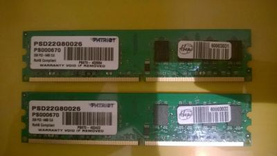 Лот: 9099615. Фото: 1. DDR2 Patriot PSD22G80026 2Gb x... Оперативная память