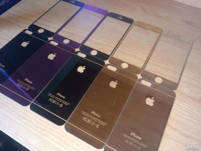 Лот: 8126117. Фото: 1. Цветное Защитное стекло на iPhone... Защитные стёкла, защитные плёнки