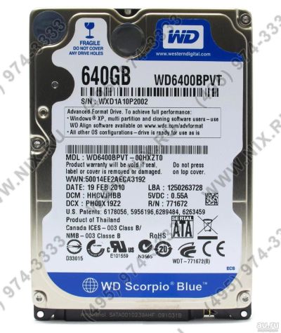 Лот: 13800029. Фото: 1. Жесткий диск для ноутбука Western... Жёсткие диски (HDD)