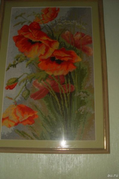 Лот: 13553866. Фото: 1. картина Маки. Вышивание